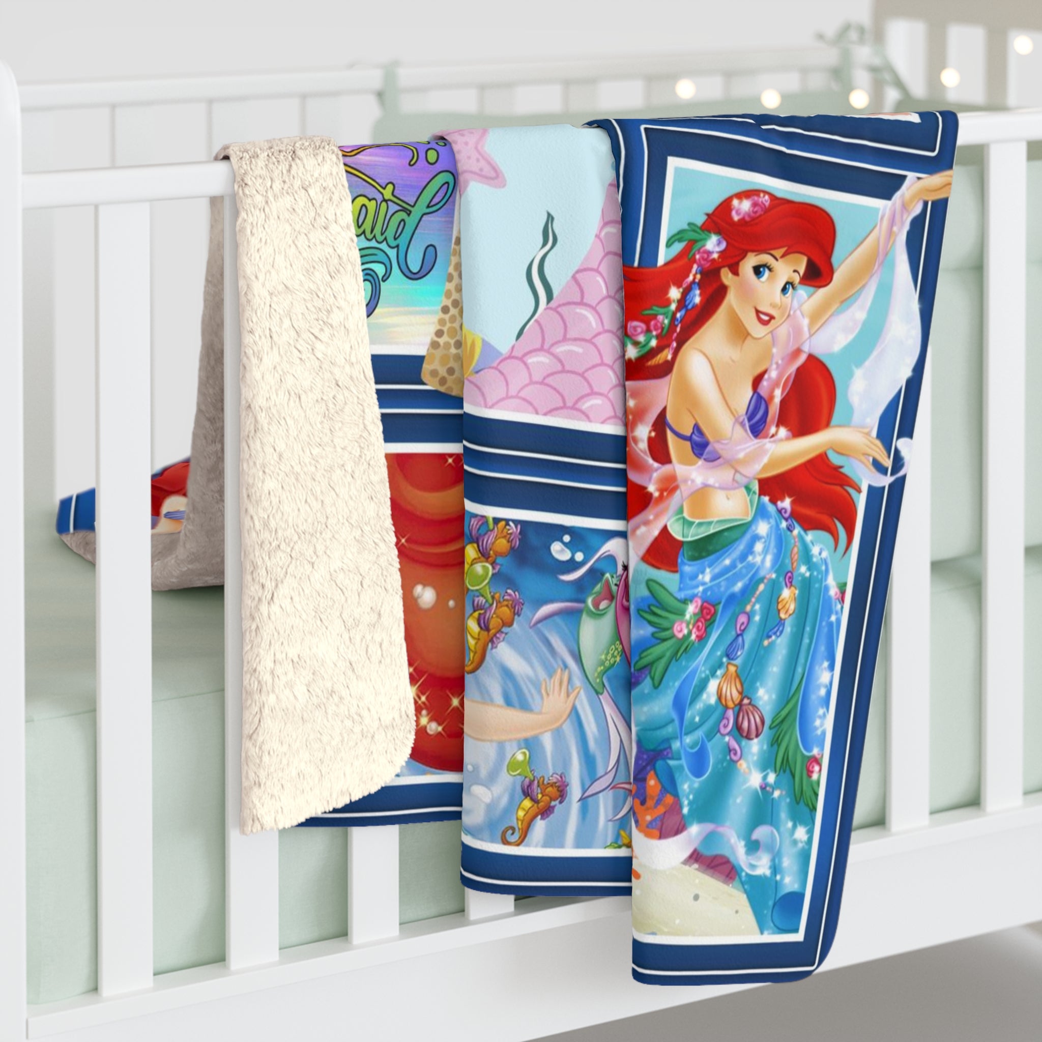 Personalized Mermaid Birthday Girl Custom Name Blanket, Girl Blanket, Personalized Princess Blanket, Mermaid Blanket, Message Blanket, Birthday Gifts