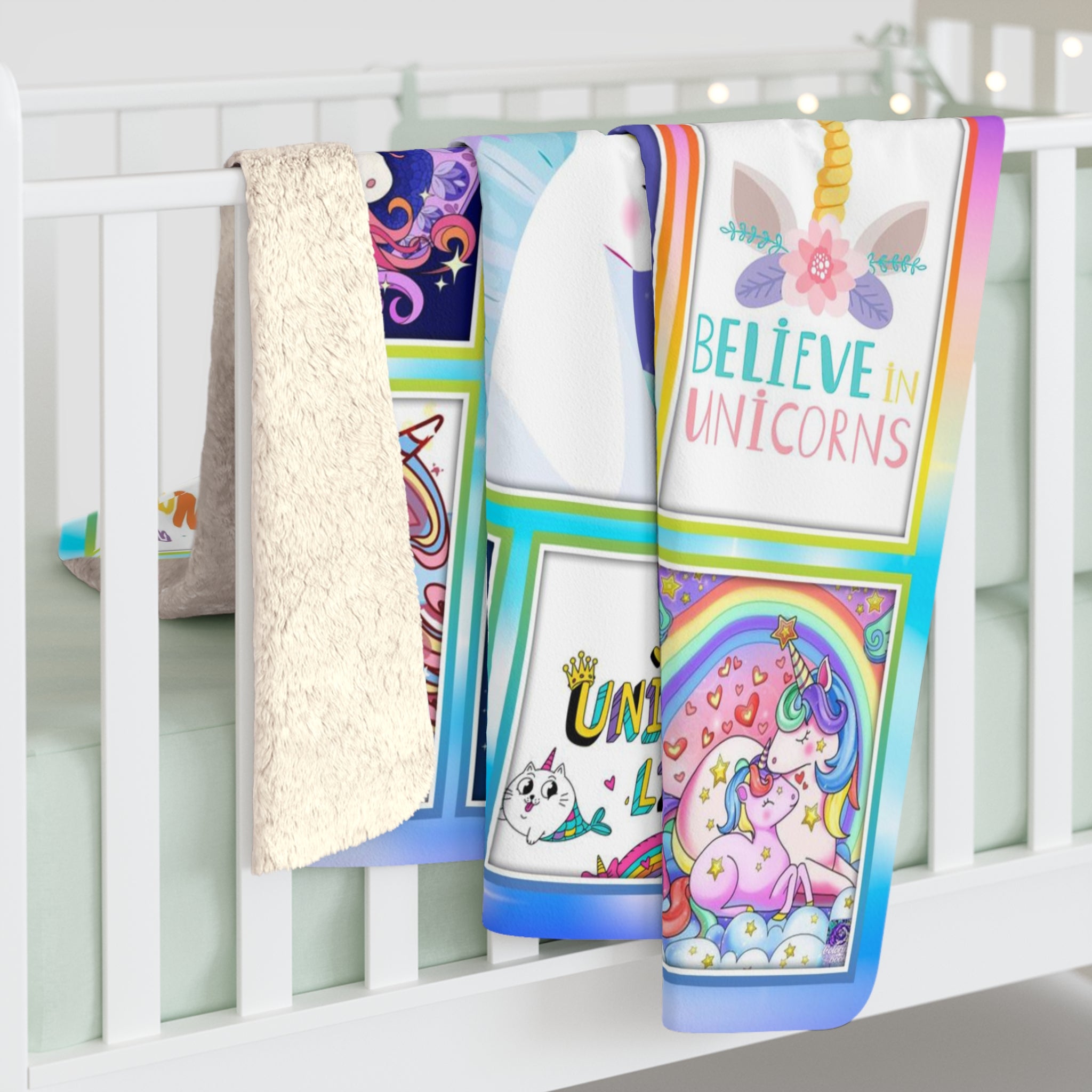 Personalized Unicorn Happy Birthday Girl Custom Name Blanket, Girl Blanket, Unicorn Blanket for Girls, Message Blanket, Gift For Daughter