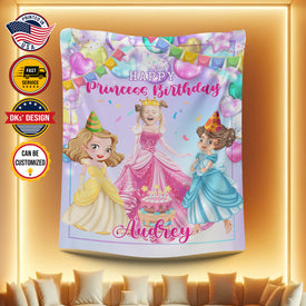 Personalized Princess Birthday Girl Custom Name and Image Blanket, Girl Blanket, Blanket for Girl, Message Blanket, Gift For Daughter, Birthday Gifts