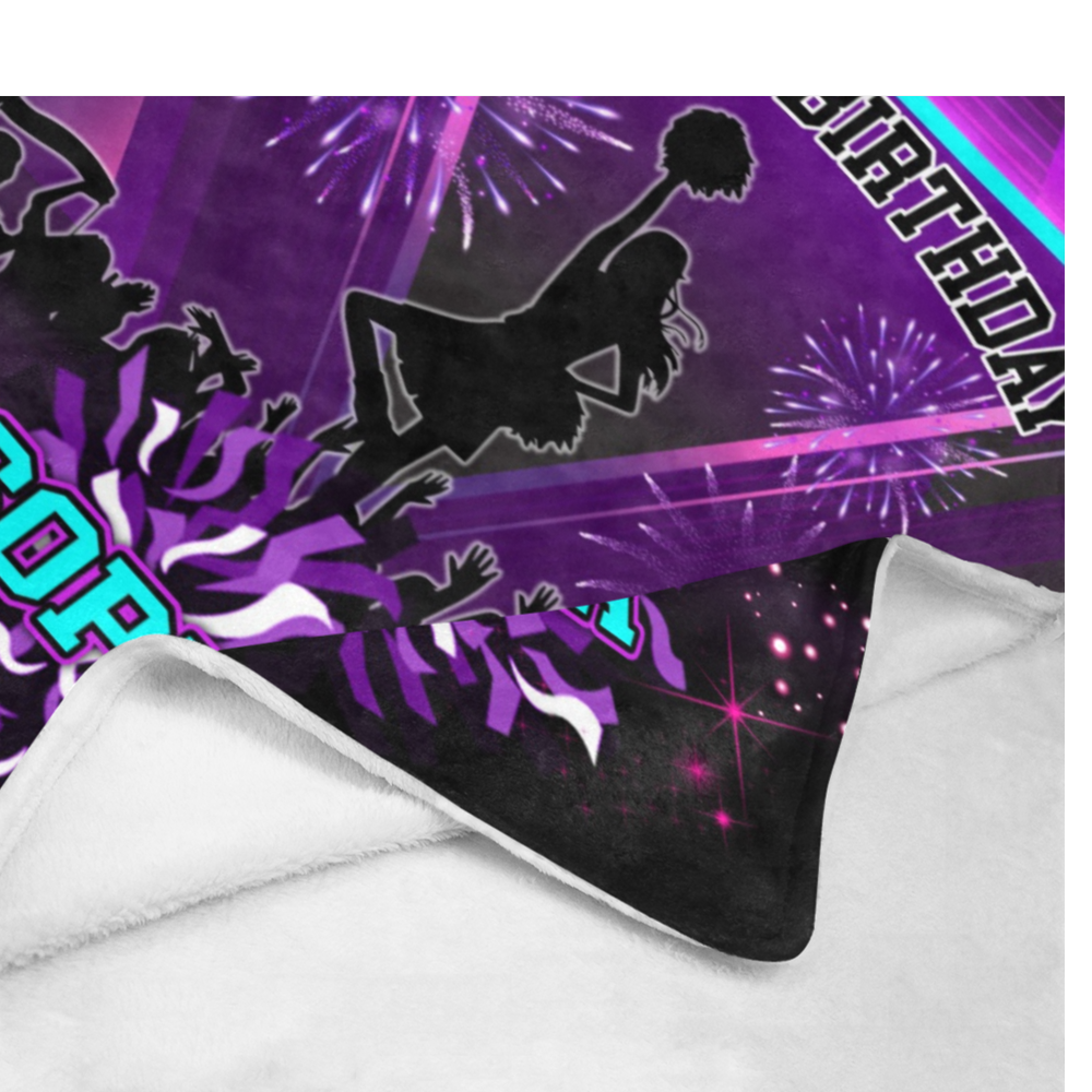Personalized Happy Birthday Cheerleading Custom Name Blanket, Girl Blanket, Cheerleading Lovers Blanket, Gift For Cheerleader, Birthday Gifts