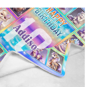 USA Printed Custom Birthday Blanket | Birthday Kid Animal Doll Custom Name Blanket, Doll Blanket, Happy Birthday Blanket, Personalized Blanket, Throw Blanket, Birthday Gift, Baby Shower Gift