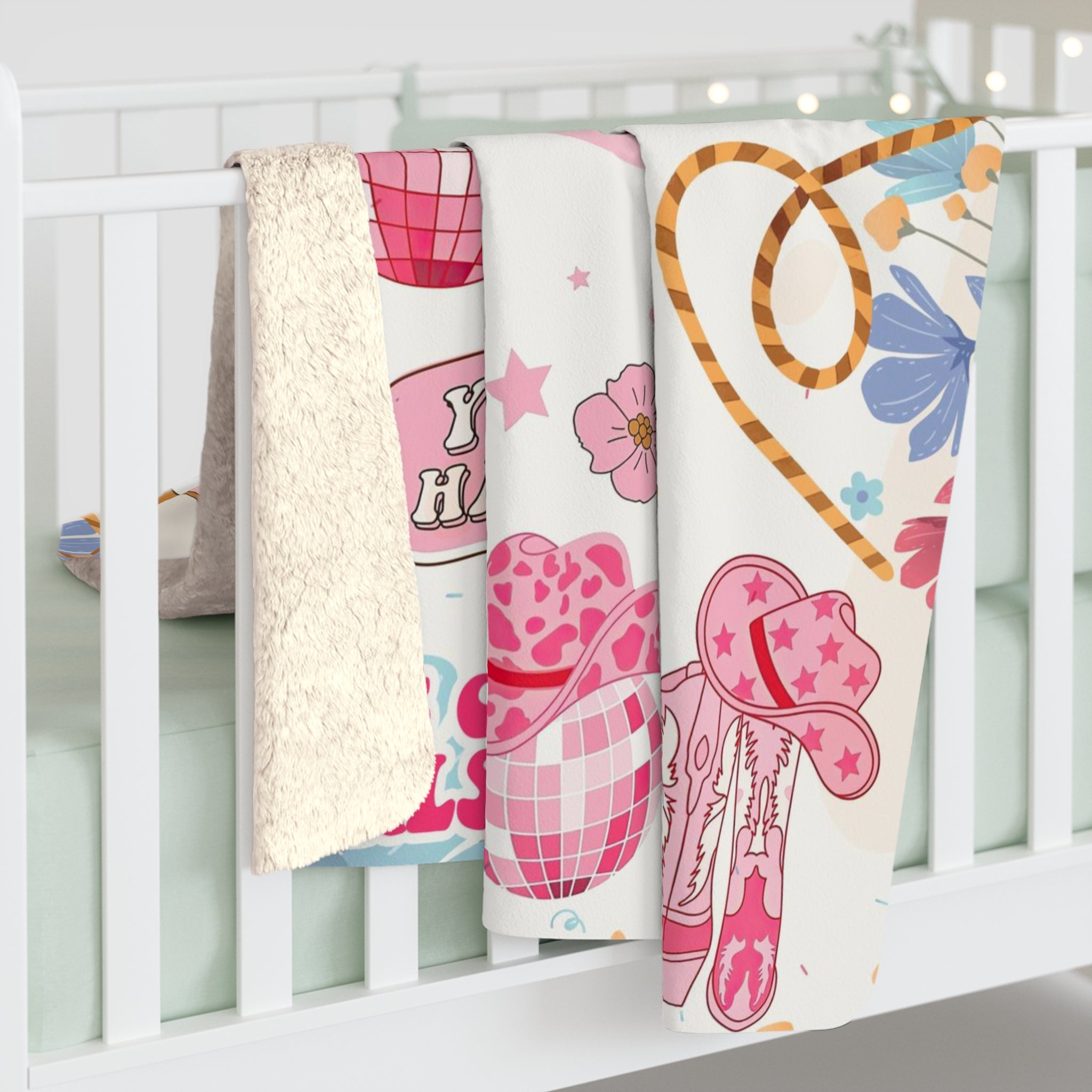 Personalized Cowboy Blanket, Happy Birthday Cowgirl Yeehaw Custom Name Blanket, Cowgirl Blanket, Blanket for Girl, Gift For Daughter for Girl