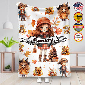 Personalized Doll & Custom Name Blanket, Baby Doll Blanket, Girl 3D Printed Blanket, Blanket for Girl, Baby Shower Gift, Christmas Gifts