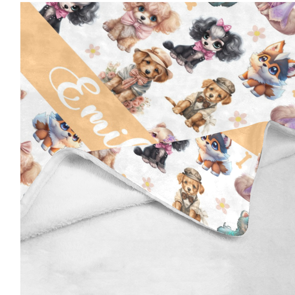 Personalized Dog Blanket, Dog Doll For Kids Custom Name Blanket, 3D Printed Blanket, Blanket for Son For Daughter For Dog Lovers