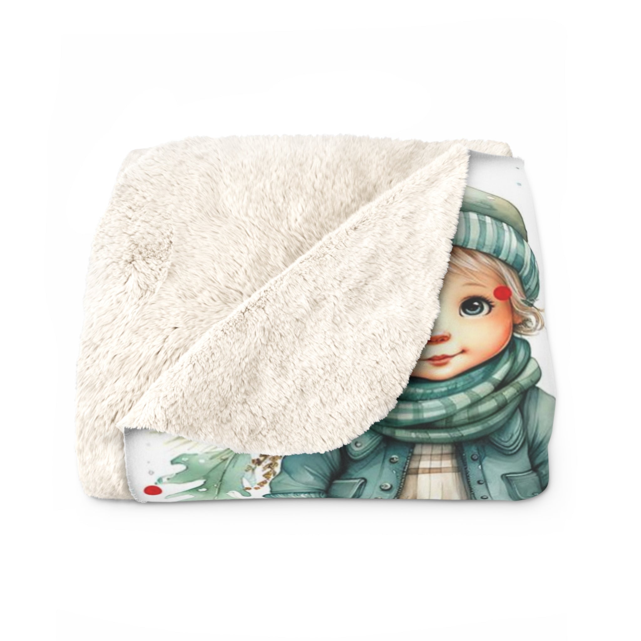 Personalized Christmas Doll & Custom Name Blanket, 3D Printed Blanket, Blanket for Girl, Baby Shower Gift, Christmas Gifts for Girl for Daughter