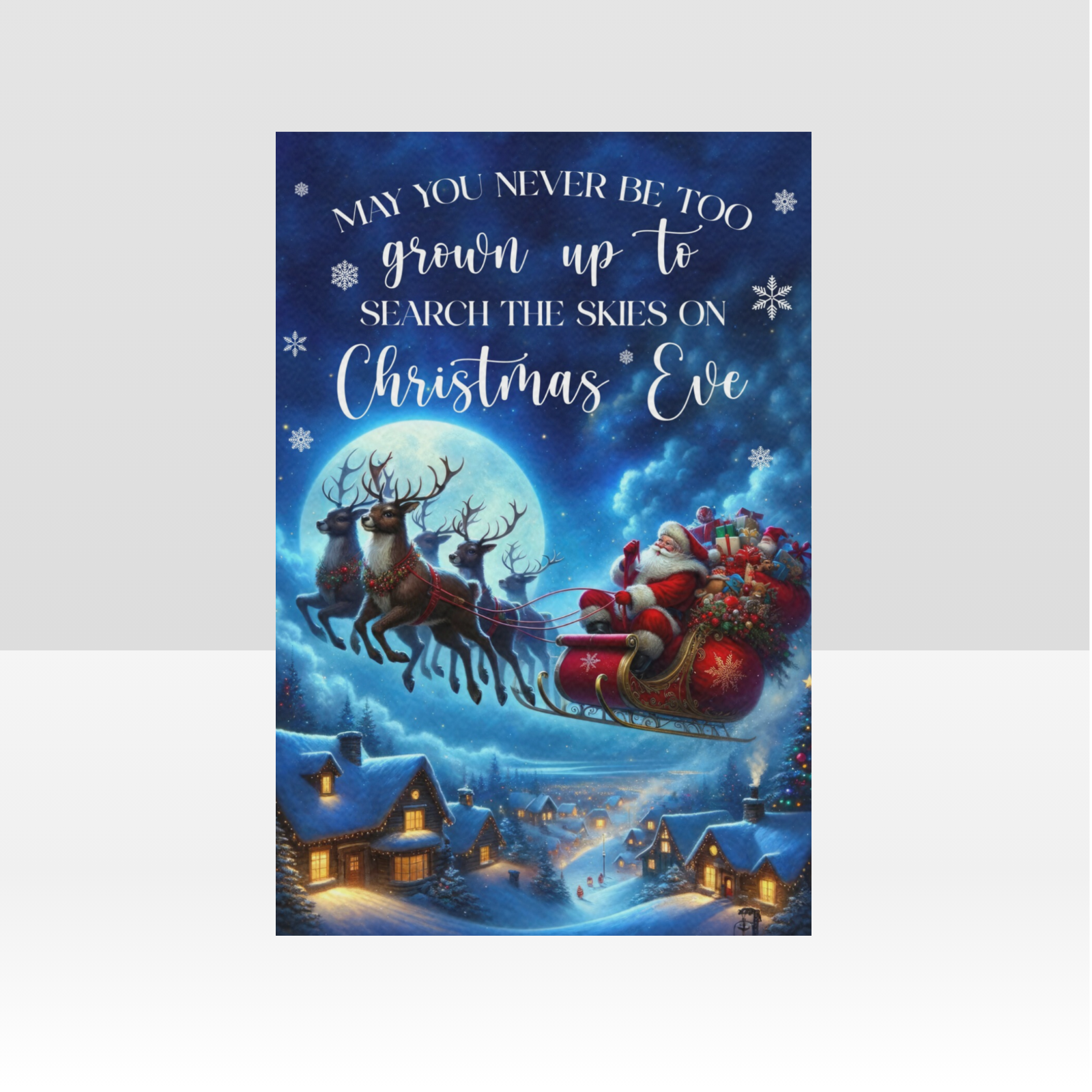 Personalized Christmas Canvas, Custom Christmas Eve Canvas, Christmas Santa Reindeer Canvas, Christmas Gifts