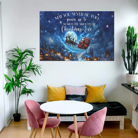 Image of Personalized Christmas Canvas, Custom Christmas Eve Canvas, Christmas Santa Reindeer Canvas, Christmas Gifts