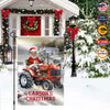 Personalized Christmas Flag, Custom Double Side Kid Red Tractor Christmas Flag, Kid Custom Face And Name Garden Flag, Christmas Gift