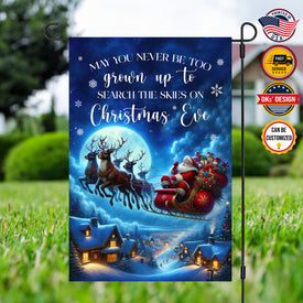 Personalized Christmas Flag, Custom Double Side Santa Reindeer Flag, Christmas Eve Garden Flag, House Flag, Christmas Gift