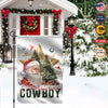 Personalized Christmas Flag, Custom Double Side Cowboy Santa Christmas Flag, Garden Flag, House Flag, Christmas Gift