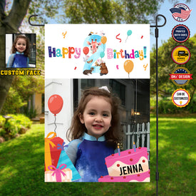 Personalized Birthday Flag, Custom Face & Name Birthday Flag, Custom Double Side Garden Flag, Birthday Gift