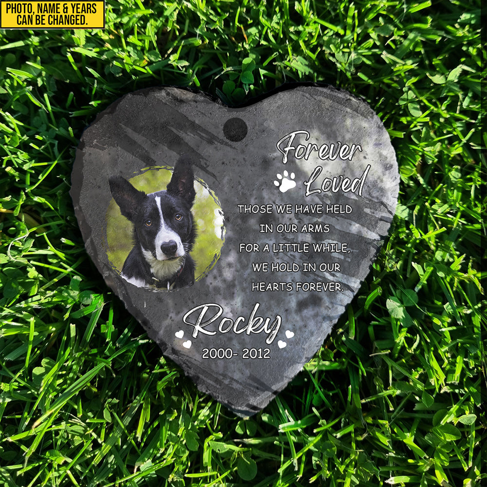 Personalized Pet Memorial Stone With Photo, "Forever Loved" Dog Cat Grave Stone, Pet Headstone Custom Gifts