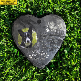 Personalized Pet Memorial Stone With Photo, "Forever Loved" Dog Cat Grave Stone, Pet Headstone Custom Gifts