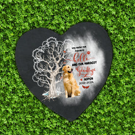 Personalized Pet Memorial Stone With Photo, Favorite Hello Hardest Goodbye Dog Cat Stone, Pet Memorial Gifts, Pet Loss Gifts