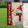 Personalized Christmas Flag, Custom Double Side Bird And Snowman Winter Buddy Welcome Garden Flag, House Flag, Christmas Gift