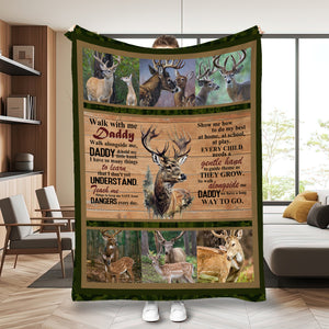 Personalized Dad Blanket, To My Dad Deer Hunting Blanket, To My Dad Blanket, Message Blanket, Father's Day Gift