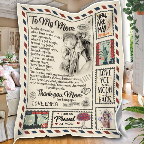 Image of Personalized Mom Blanket, Custom Name Letter To My Mom Blanket, Message Blanket, Mother Blanket, Gift for Mom, Mother's Day Gift