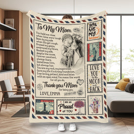 Personalized Mom Blanket, Custom Name Letter To My Mom Blanket, Message Blanket, Mother Blanket, Gift for Mom, Mother's Day Gift