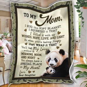 Personalized To My Mom Blanket, Panda Mom Blanket, Message Blanket, Customized Mother's Day Gifts
