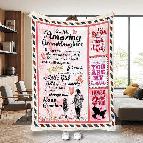 Image of Personalized Granddaughter Blanket, Letter To My Amazing Granddaughter Blanket, To My Granddaughter Blanket, Message Blanket, Gift For Granddaughter