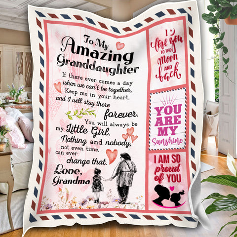 Image of Personalized Granddaughter Blanket, Letter To My Amazing Granddaughter Blanket, To My Granddaughter Blanket, Message Blanket, Gift For Granddaughter