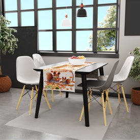 USA MADE Thanksgiving Table Runner | Happy Thanksgiving Cute Bunny Rabbits Hello Autumn Rabbits Table Runner Vintage Design for Dinning Decoration Holidays Gifts (Cotton, Poly)