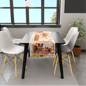 USA MADE Thanksgiving Table Runner | Happy Thanksgiving Cute Bunny Rabbits Hello Autumn Rabbits Table Runner Vintage Design for Dinning Decoration Holidays Gifts (Cotton, Poly)