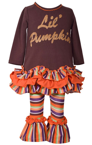 Bonnie Jean Baby Girls' Halloween Lil's Pumpkin Dress Leggings Set