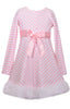 Bonnie Jean Girls Christmas Pink White Sparkle Fur Fancy Dress