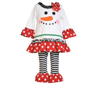 Bonnie Jean Girls Christmas Holiday Snowman 2 Pc Leggings Set
