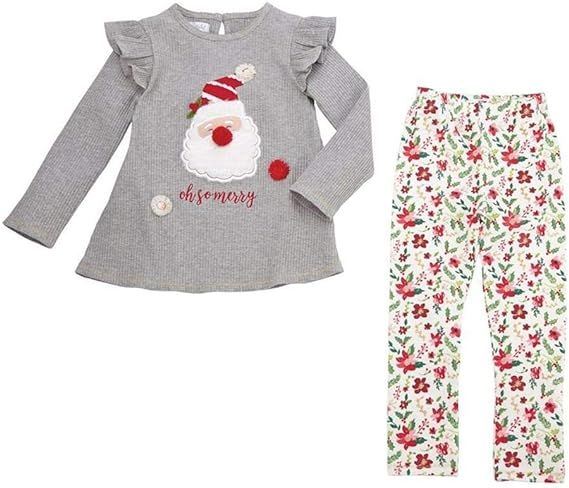 Mud Pie Little Girls Christmas Holiday Oh So Merry Tunic Legging Set