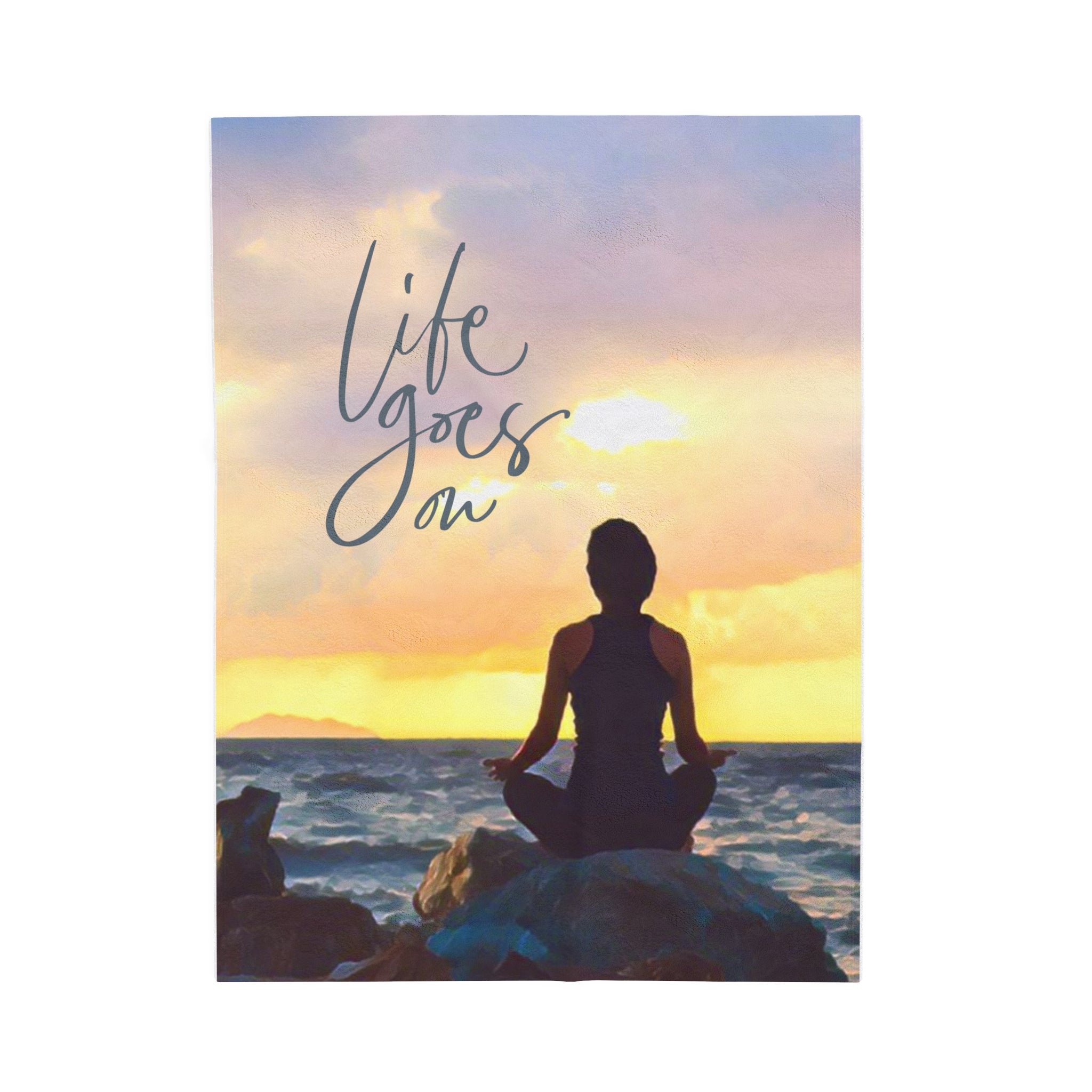 Personalized YOGA Life Goes On Custom Blanket, Message Blanket, Yoga Blanket, Positive Blanket, Gift For Yoga Lovers