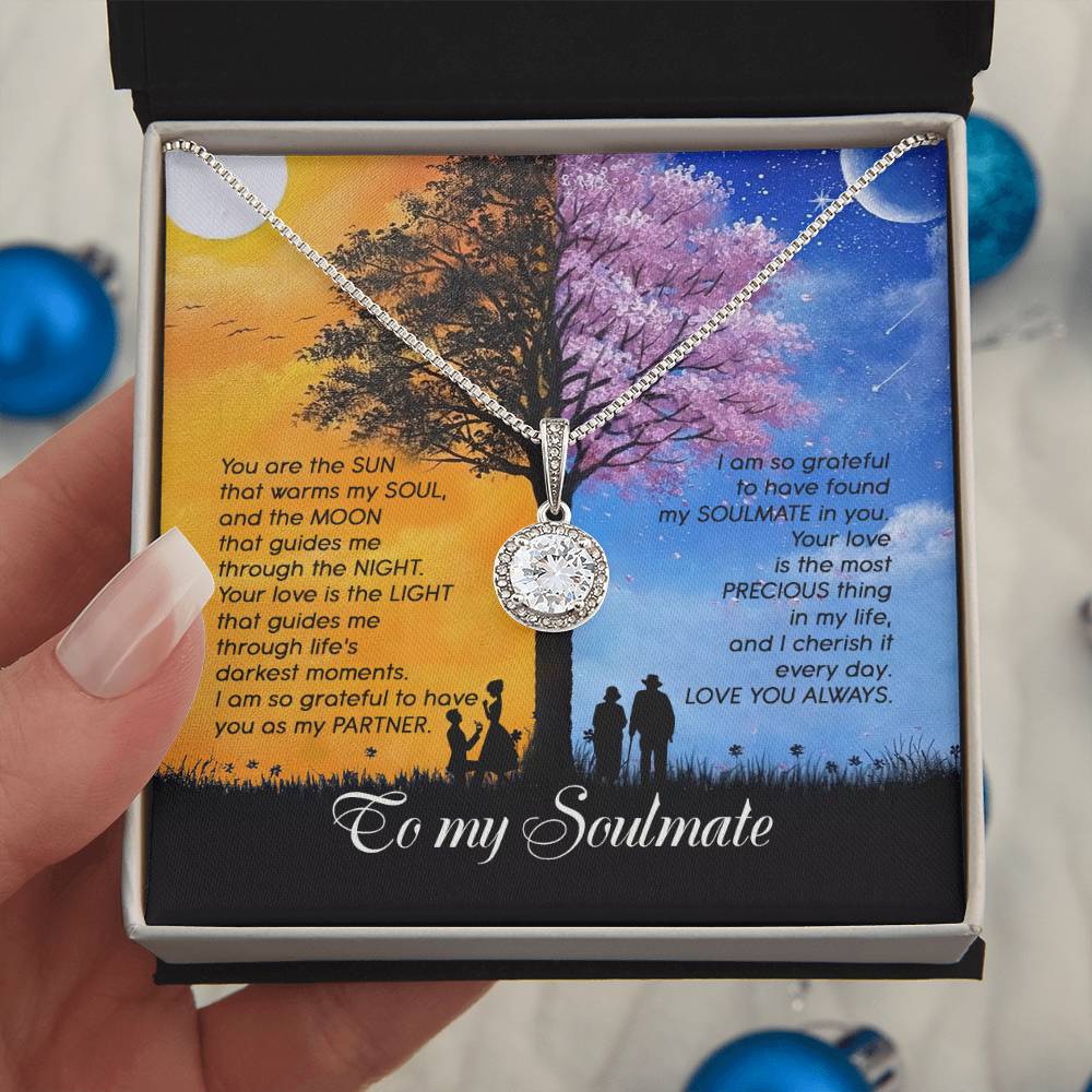 Day And Night To Soulmate  Eternal Hope Necklace With Message Card Gift for Wife