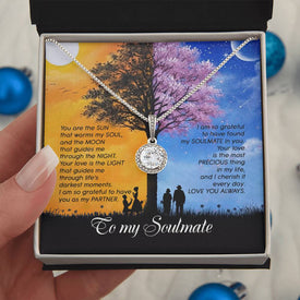 Day And Night To Soulmate  Eternal Hope Necklace With Message Card Gift for Wife