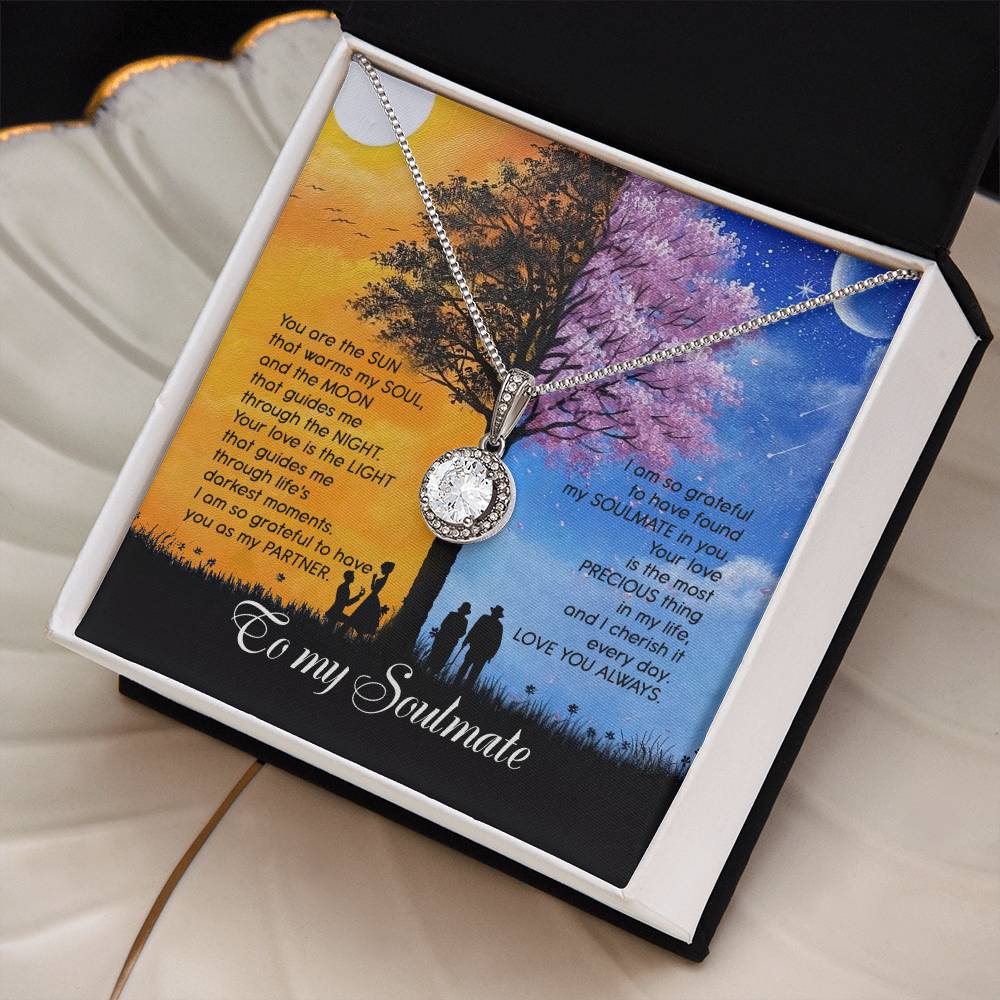 Day And Night To Soulmate  Eternal Hope Necklace With Message Card Gift for Wife
