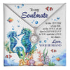 Sea Horse Couple Soulmate Eternal Hope Necklace With Message Card Gift for Wife