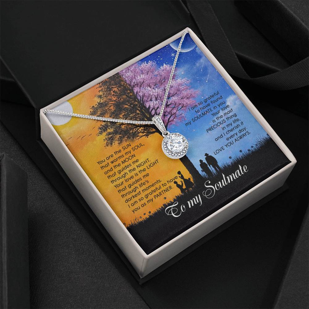 Day And Night To Soulmate  Eternal Hope Necklace With Message Card Gift for Wife