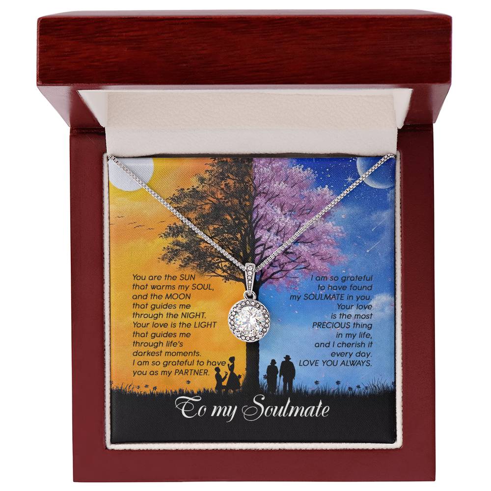 Day And Night To Soulmate  Eternal Hope Necklace With Message Card Gift for Wife