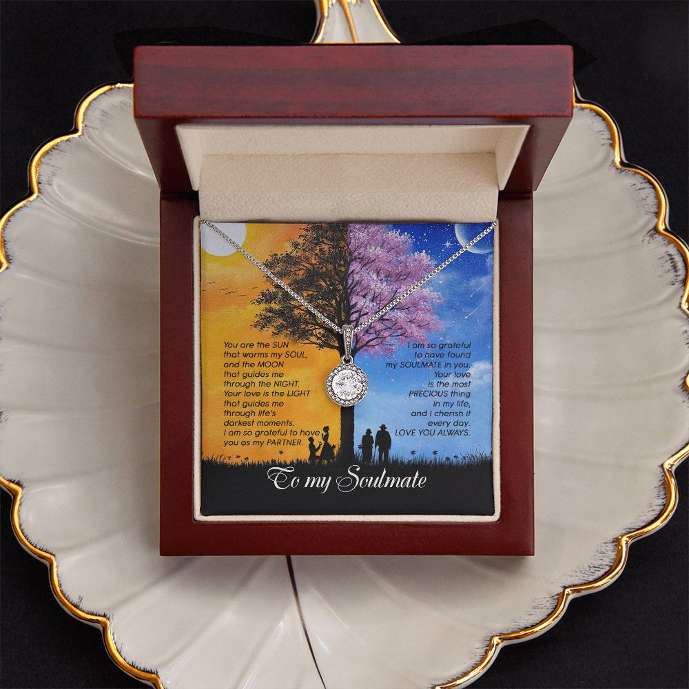 Day And Night To Soulmate  Eternal Hope Necklace With Message Card Gift for Wife
