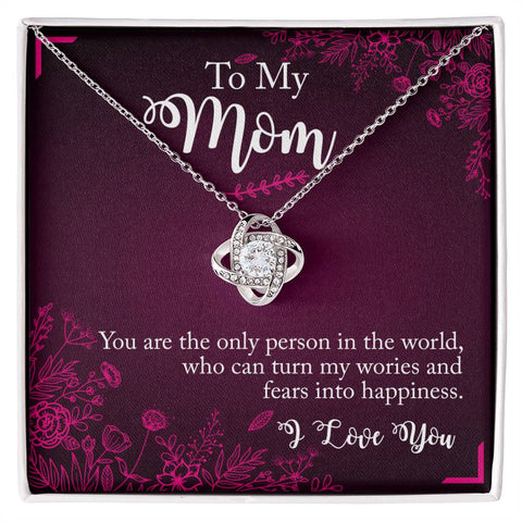 Image of To My Mom You Are The Person Love Knot Necklace