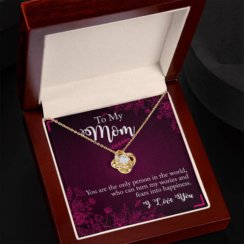 Image of To My Mom You Are The Person Love Knot Necklace