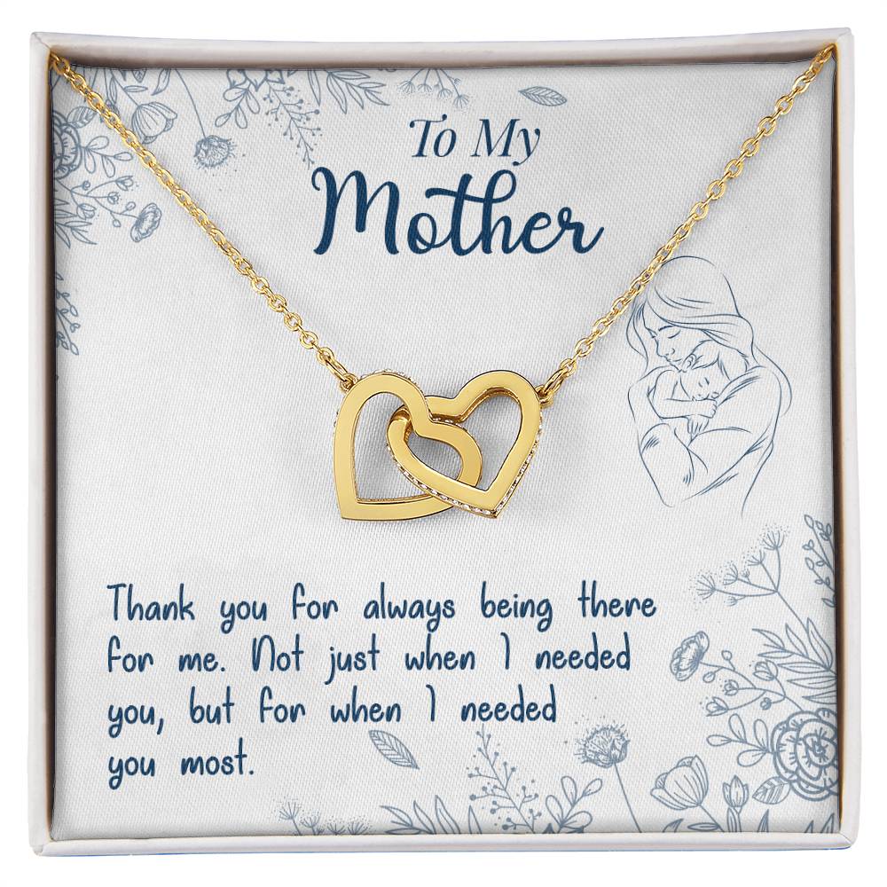 To My Mom If There Ever Comes A Day Interlocking Hearts Necklace