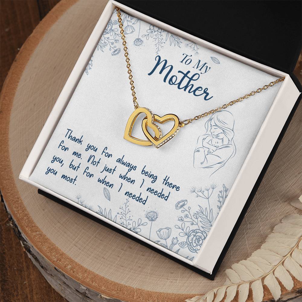 To My Mom If There Ever Comes A Day Interlocking Hearts Necklace