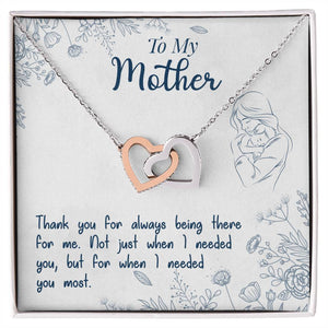 To My Mom If There Ever Comes A Day Interlocking Hearts Necklace