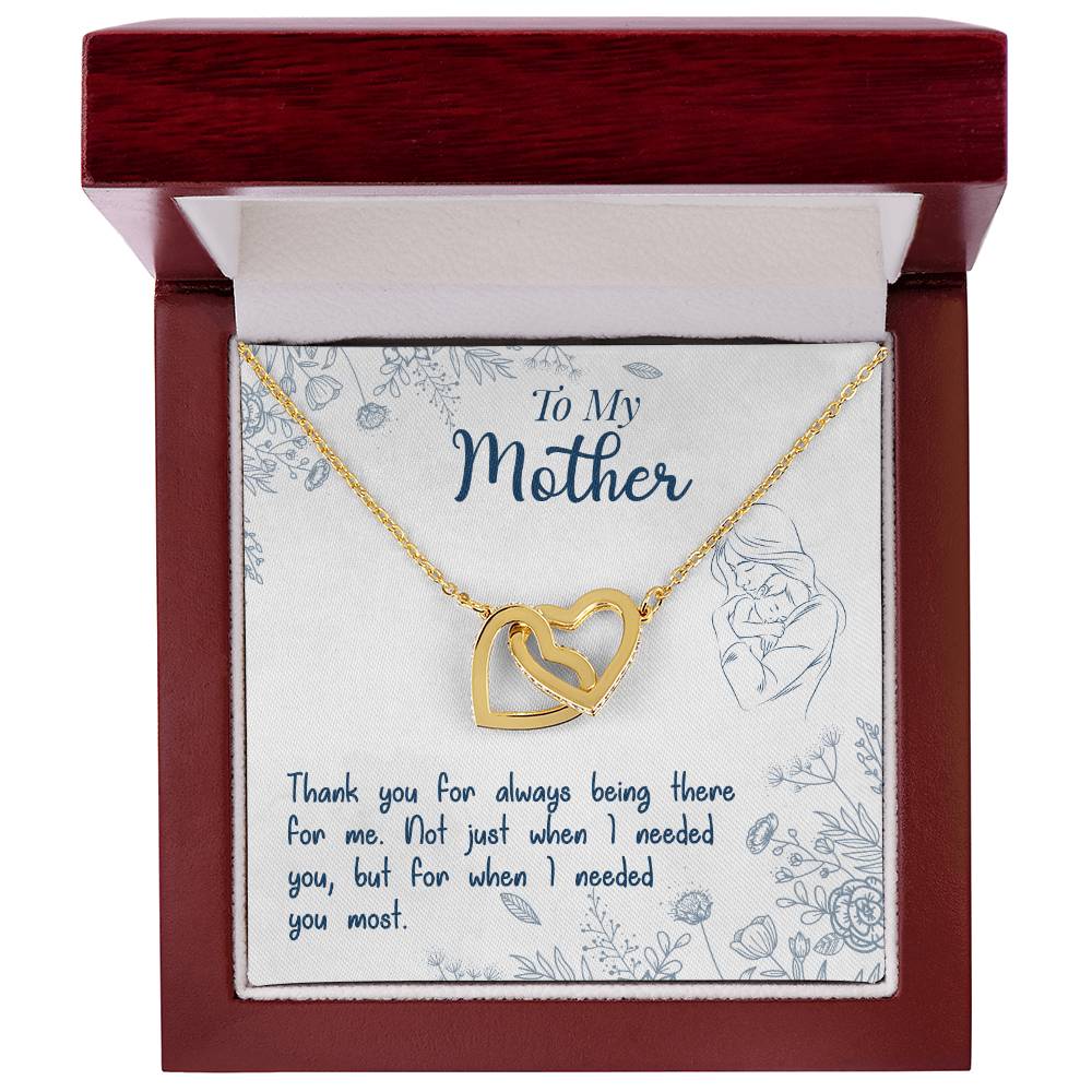 To My Mom If There Ever Comes A Day Interlocking Hearts Necklace
