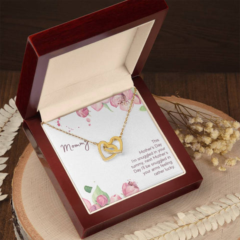 Image of Mommy Snuggled In Your Tummy Interlocking Hearts Necklace