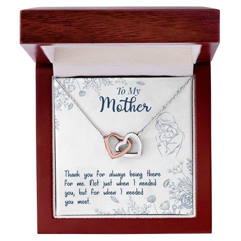 Image of To My Mom If There Ever Comes A Day Interlocking Hearts Necklace