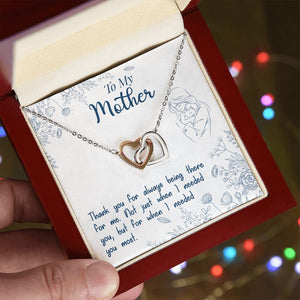 To My Mom If There Ever Comes A Day Interlocking Hearts Necklace