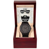 To My Badass Bearded Dad Wooden Watch With Mahogany Box