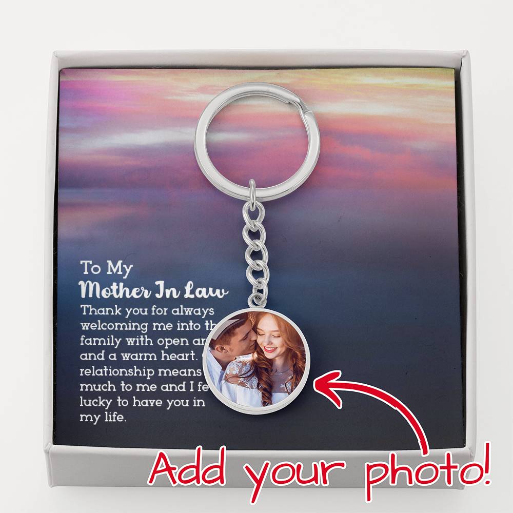 To My Mother In Law I Feel Lucky To Have You In My Life Upload Image Circle Keychain